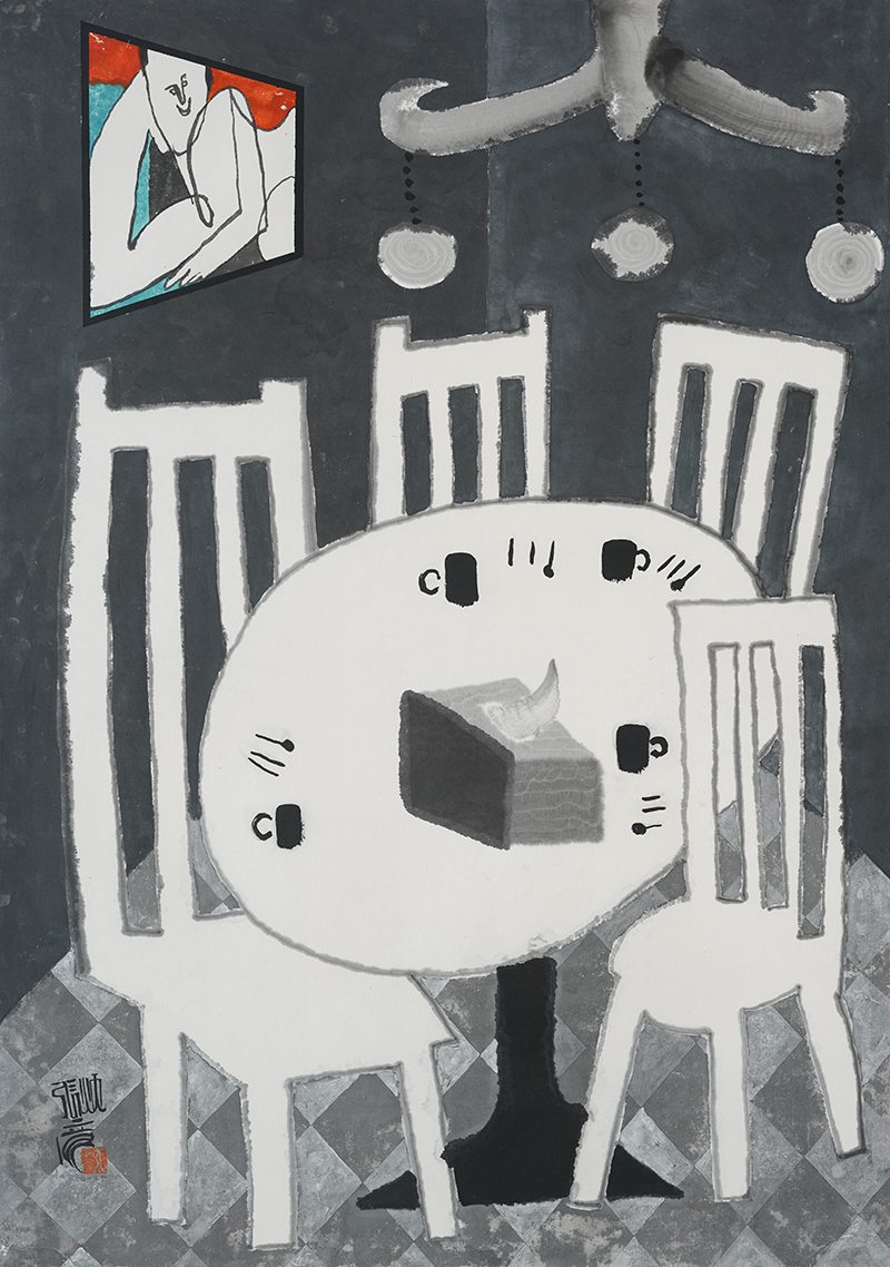 Jang Byeong Eun · Eastbrush · 张炳彥 · interior · ink_and_light_color_on_paper · 1030mm_x_728mm · 2025